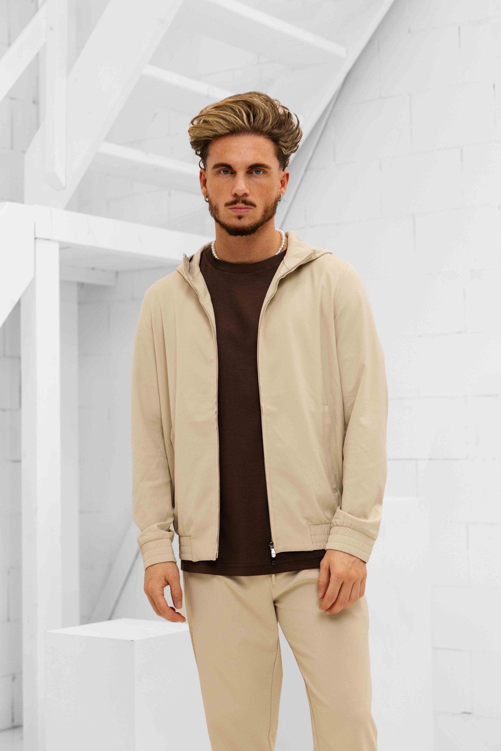 Cou7ure Essentials Reflection Hoodie Trainingspak Heren Beige