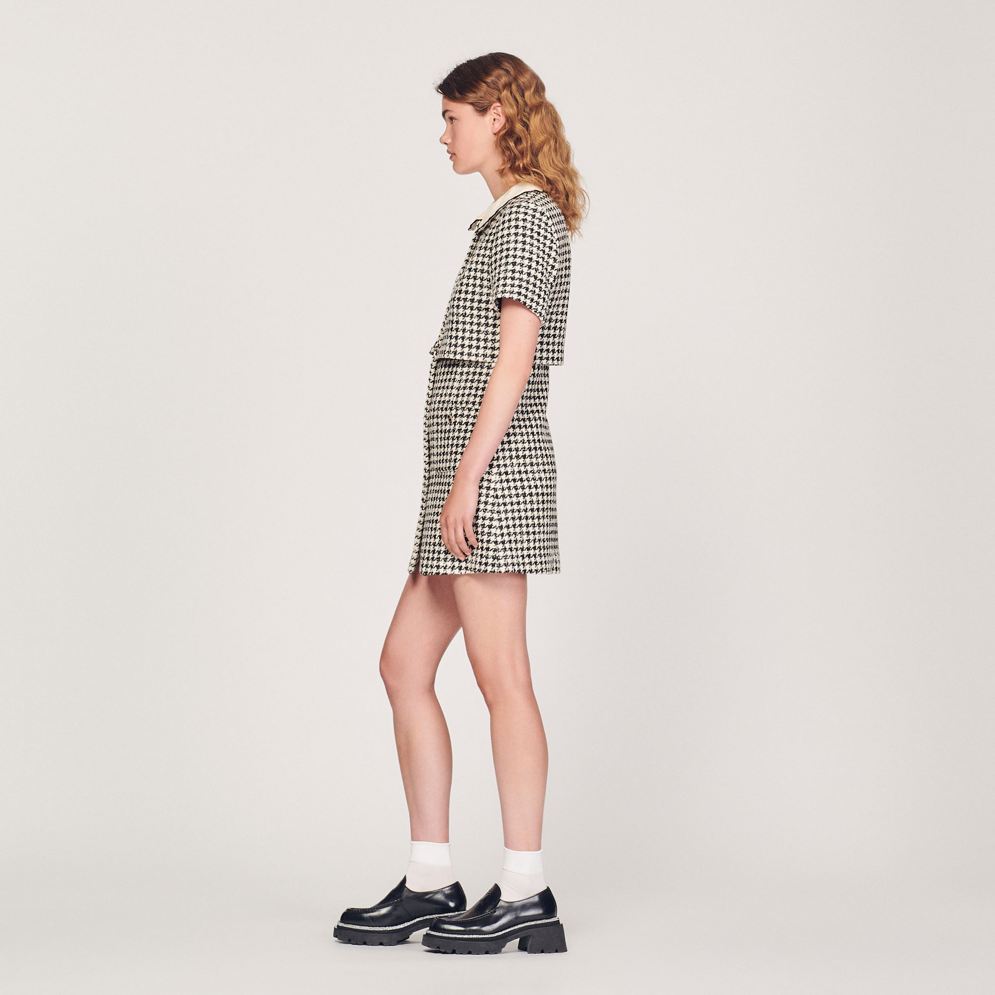 Robe trompe l'œil en tweed