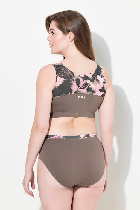 Bustier, Blätter, Rundhals, Biobaumwolle