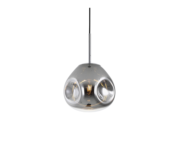 Pendant Lamp Blown glass chrome small