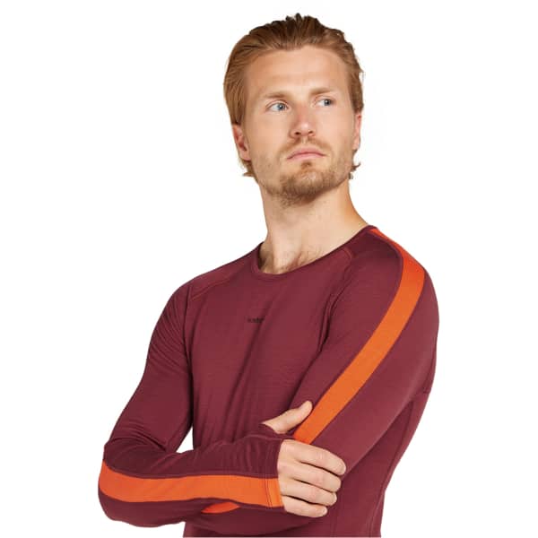 T-shirt thermique ICEBREAKER M ZONEKNIT 200 LS CREWE PORT/BLAZE/CB