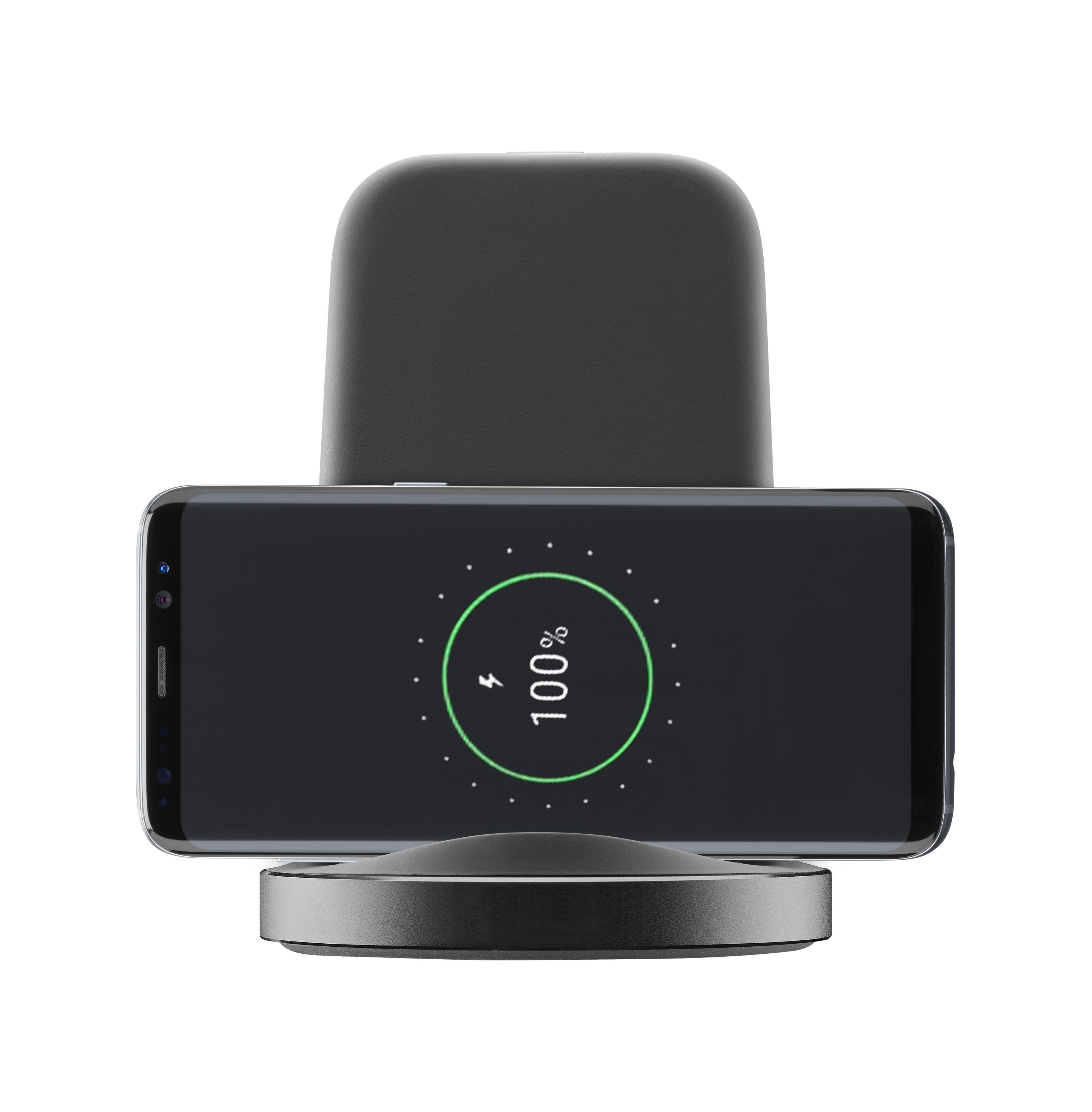 (15W) Podium Qi Wireless Charger Induktionsladegerät Ladestation (WIRELESTAND15WTYCK) - Schwarz