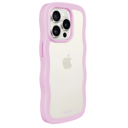 holdit Iphone 14 Pro Transparent Wavy Cover, Lilac/Transparent