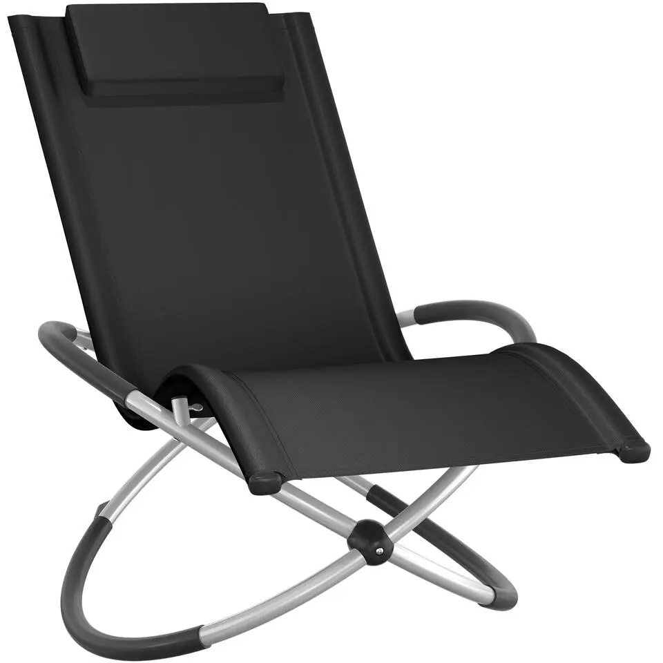 tectake Ligbed Paulina ergonomisch, opvouwbaar, 150 kg, Zwart