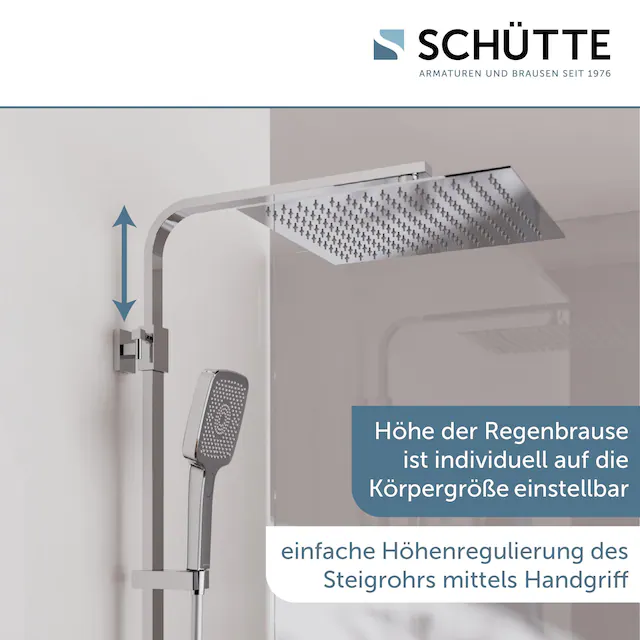 Schütte Brausegarnitur »OCEAN« Sicherheitssperre, höhenverstellb., inkl. Glasablage, Antikalk