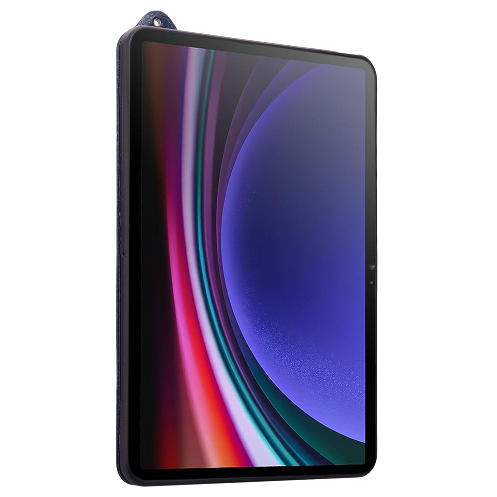Samsung Galaxy Tab S10 FE / S9 / S9 FE / S8 / S7 Leder Hülle mit Handschlaufe - Blau