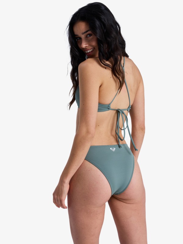 Solid Essentials Moderate Bas de bikini classique Vert Femme