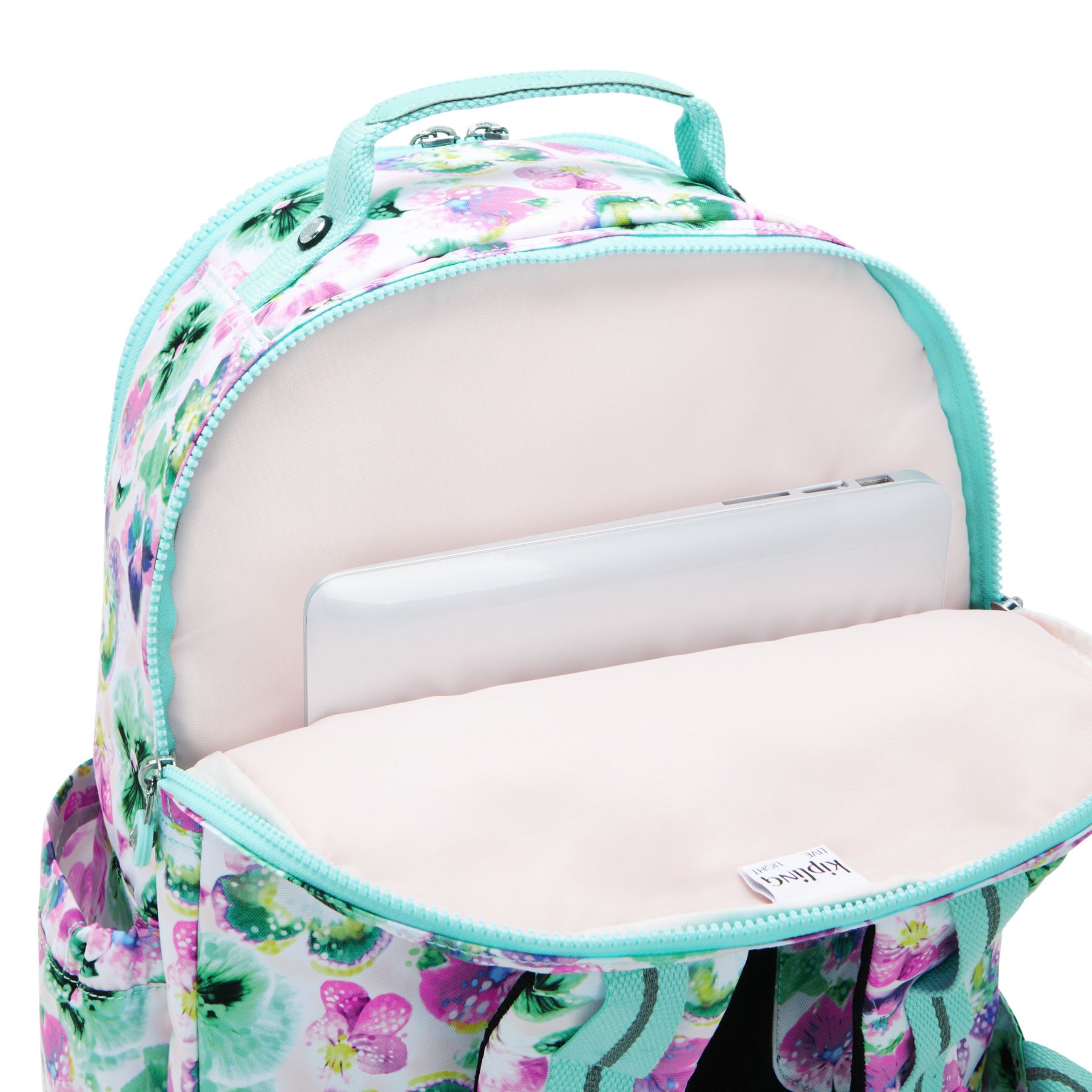SEOUL COLLEGE Grand sac à dos avec compartiment séparé pour ordinateur portable - Aqua Blossom