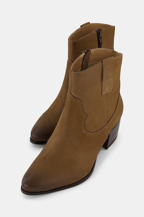 Leder-Stiefeletten, Nubukleder, Weite H