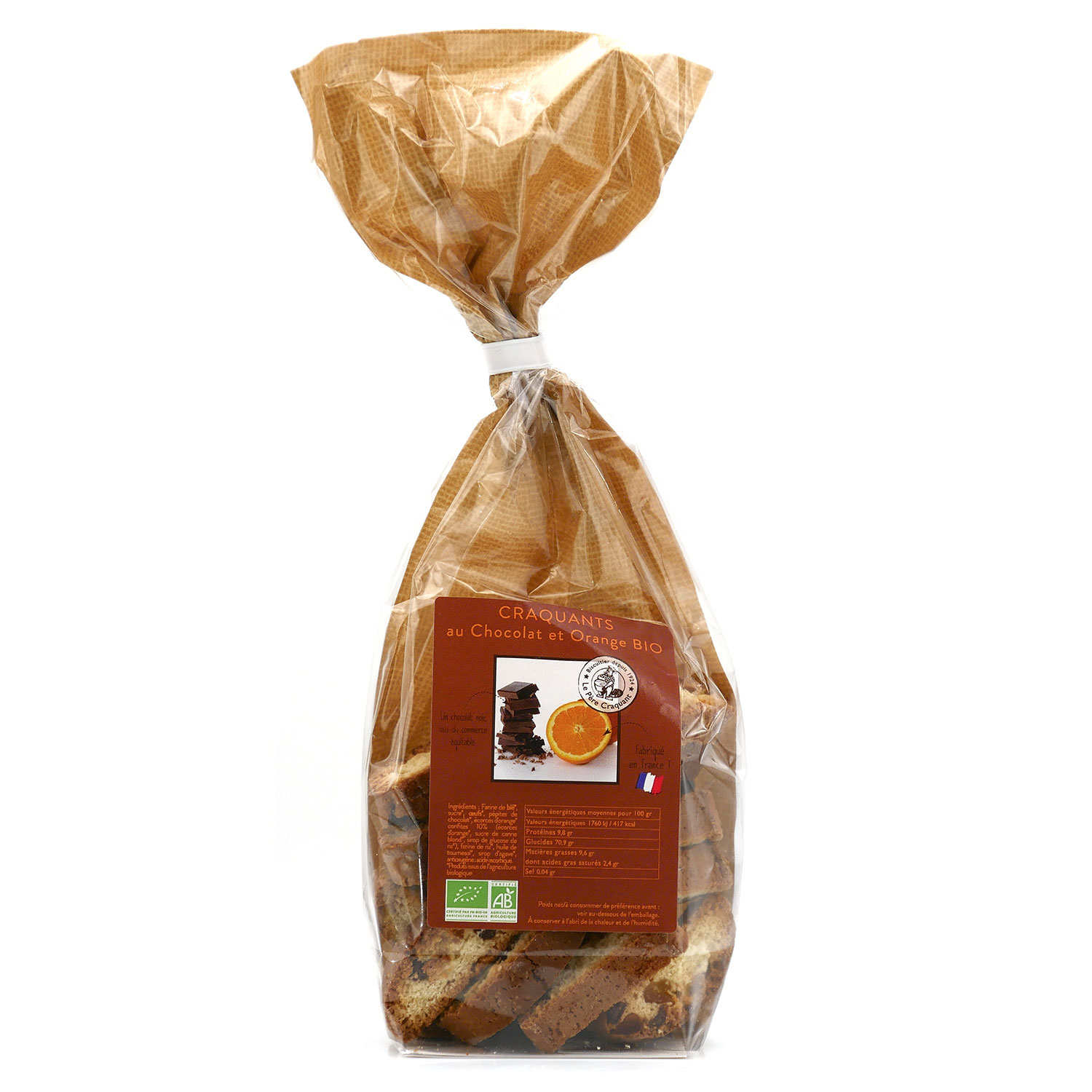 Craquants bio à l'écorce d'oranges et aux pépites de chocolat