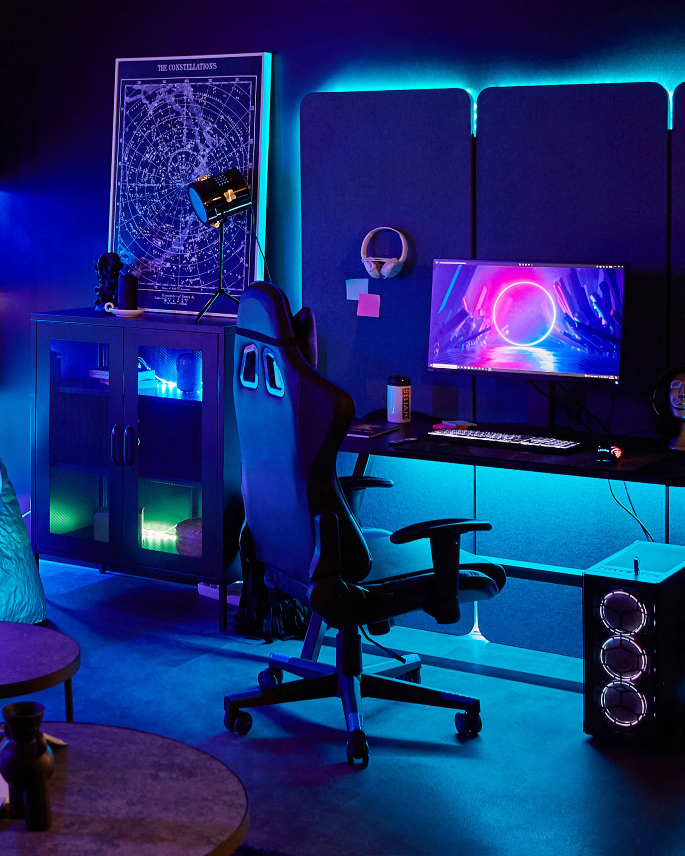 Bureaustoel GAMER Kunstleer Donkerblauw