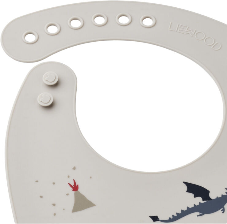 Liewood Tilda Silicone Bib 2-Pack Little dragon / dark sandy mix