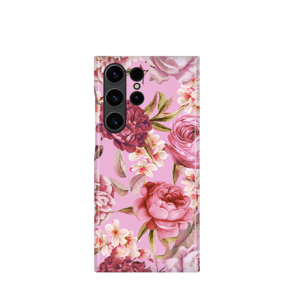 Samsung Galaxy S23 Ultra 5G Kunststoff Hülle Wildrosen 2 - Pink
