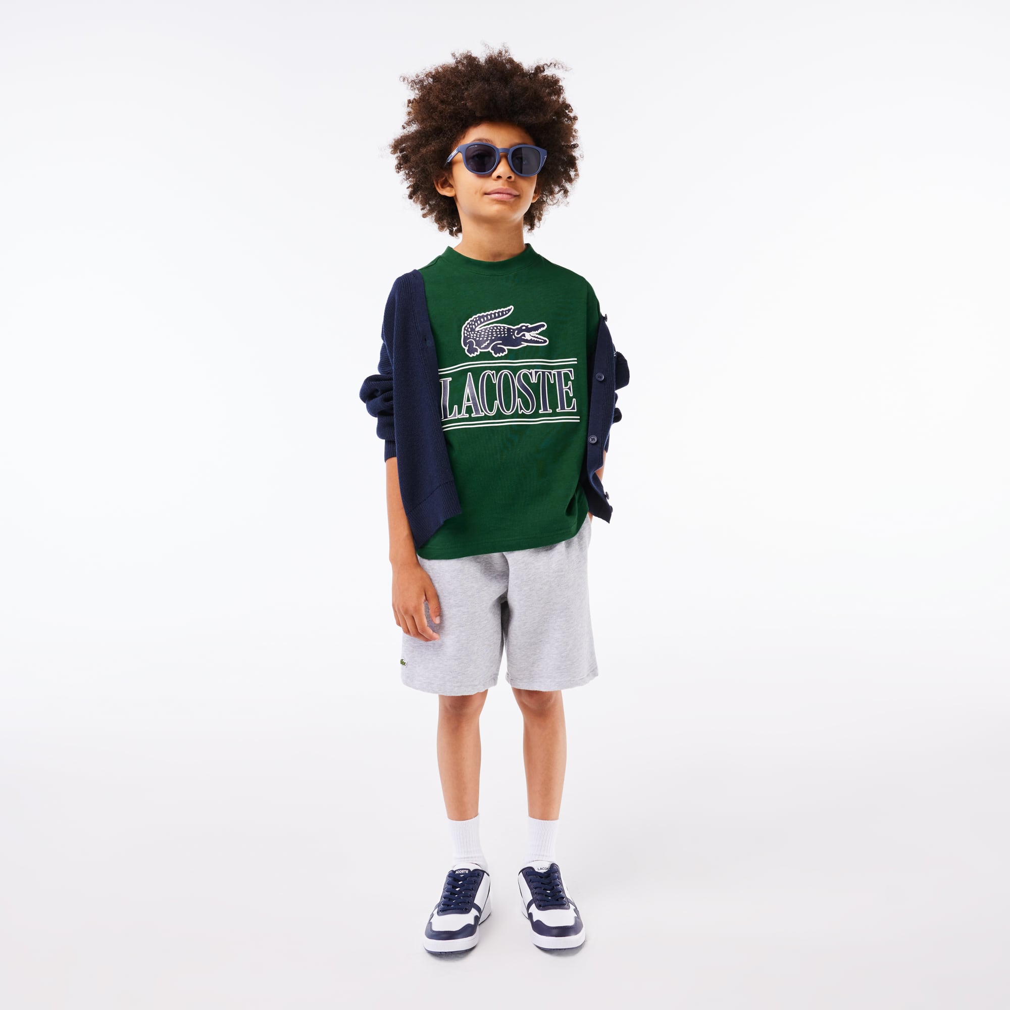 T-shirt avec imprimé siglé en jersey de coton T-Shirts & Chemises - Vert - Lacoste - Garçon