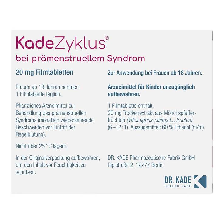 Kadezyklus bei prämenstruellem Syndrom 20 mg Fta, 90 St