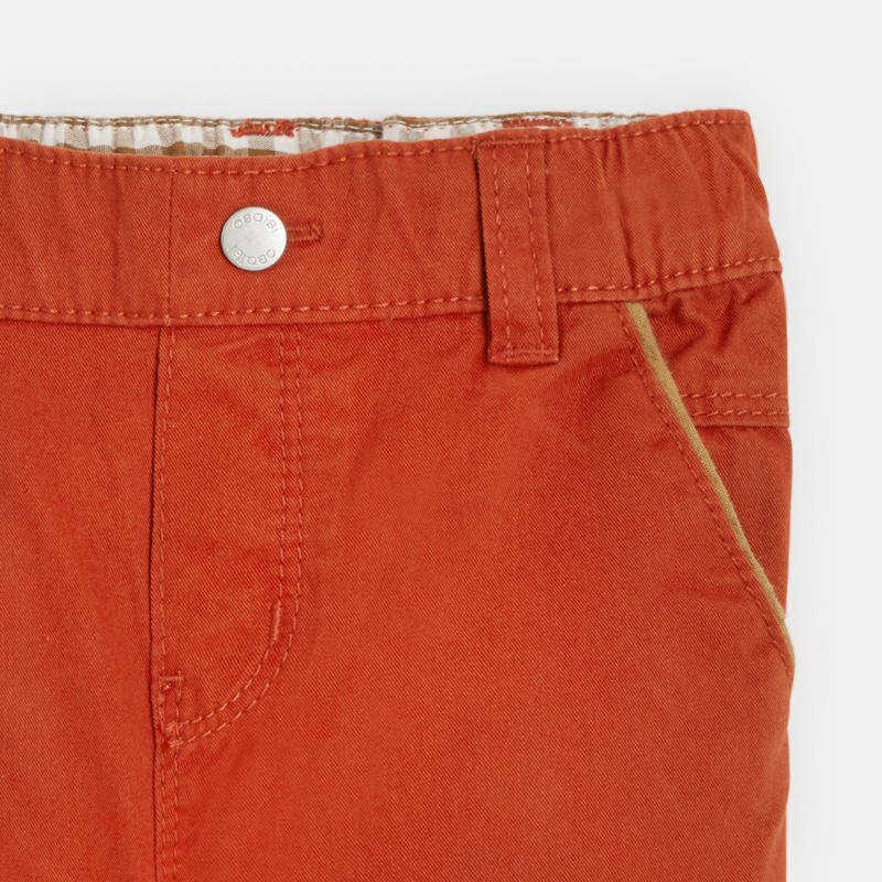Pantalon toile rouge bébé garçon Orange