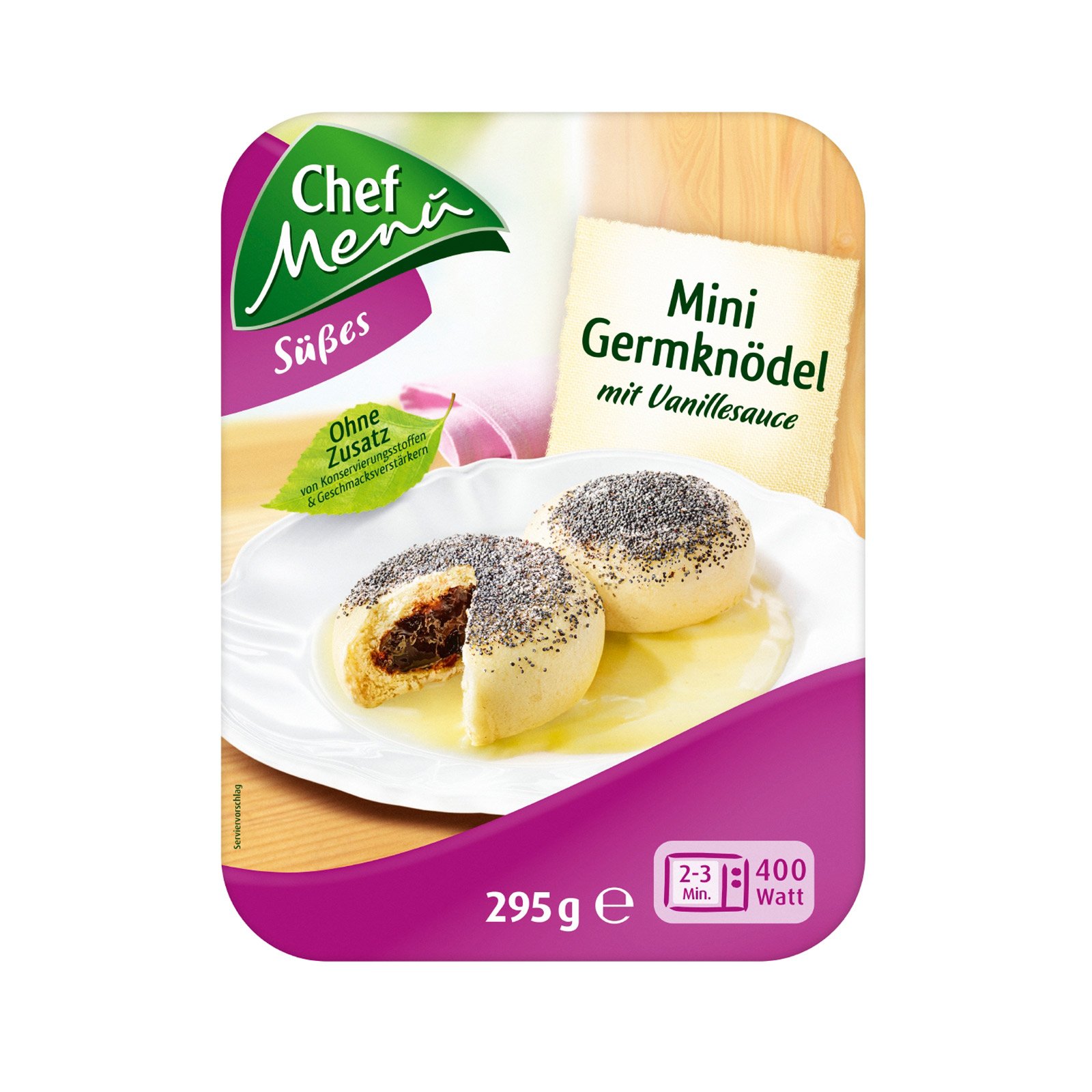 Chef Menü Mini Germknödel mit Vanillesauce