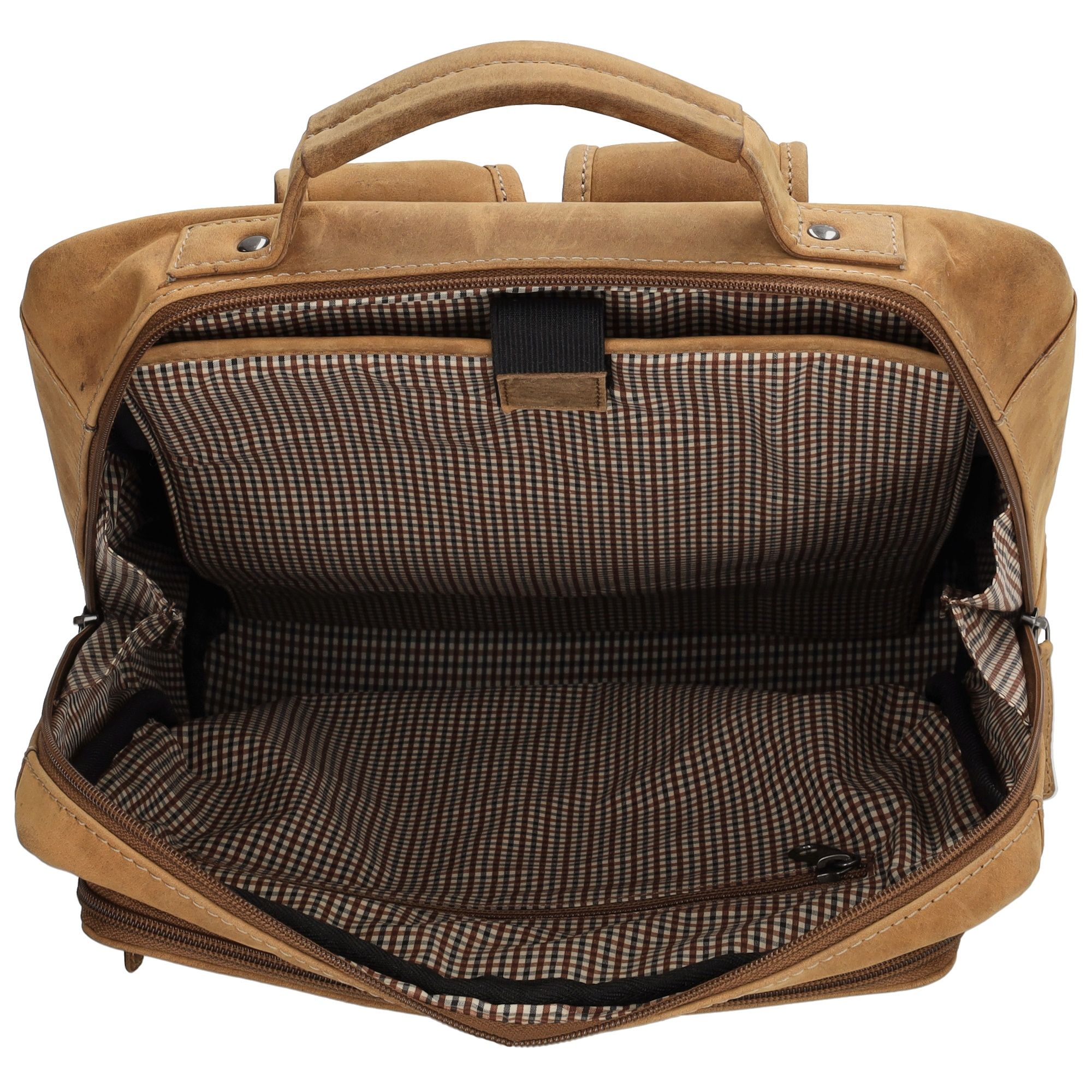 Hide & Stitches Idaho Rugzak Vierkant 15,6 inch Bruin