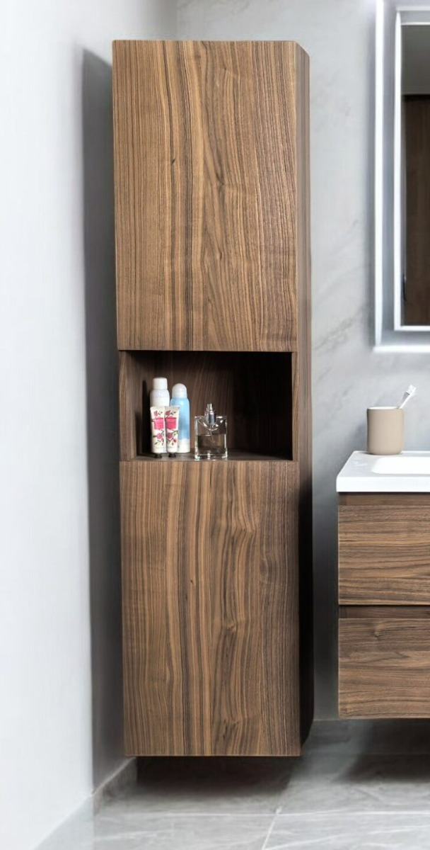 B-Stone Boston kolomkast met open vak walnoot 160cm