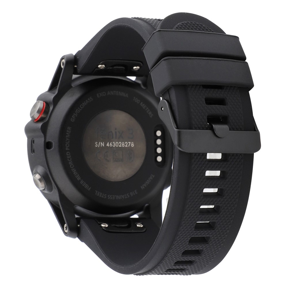 (Gr. M) Garmin Fenix 6 / 6 Pro / 5 / 5 Plus / Forerunner 935 Ersatz Grip Sport Armband aus Silikon (Gelenkumfang 162-247 mm) - Schwarz