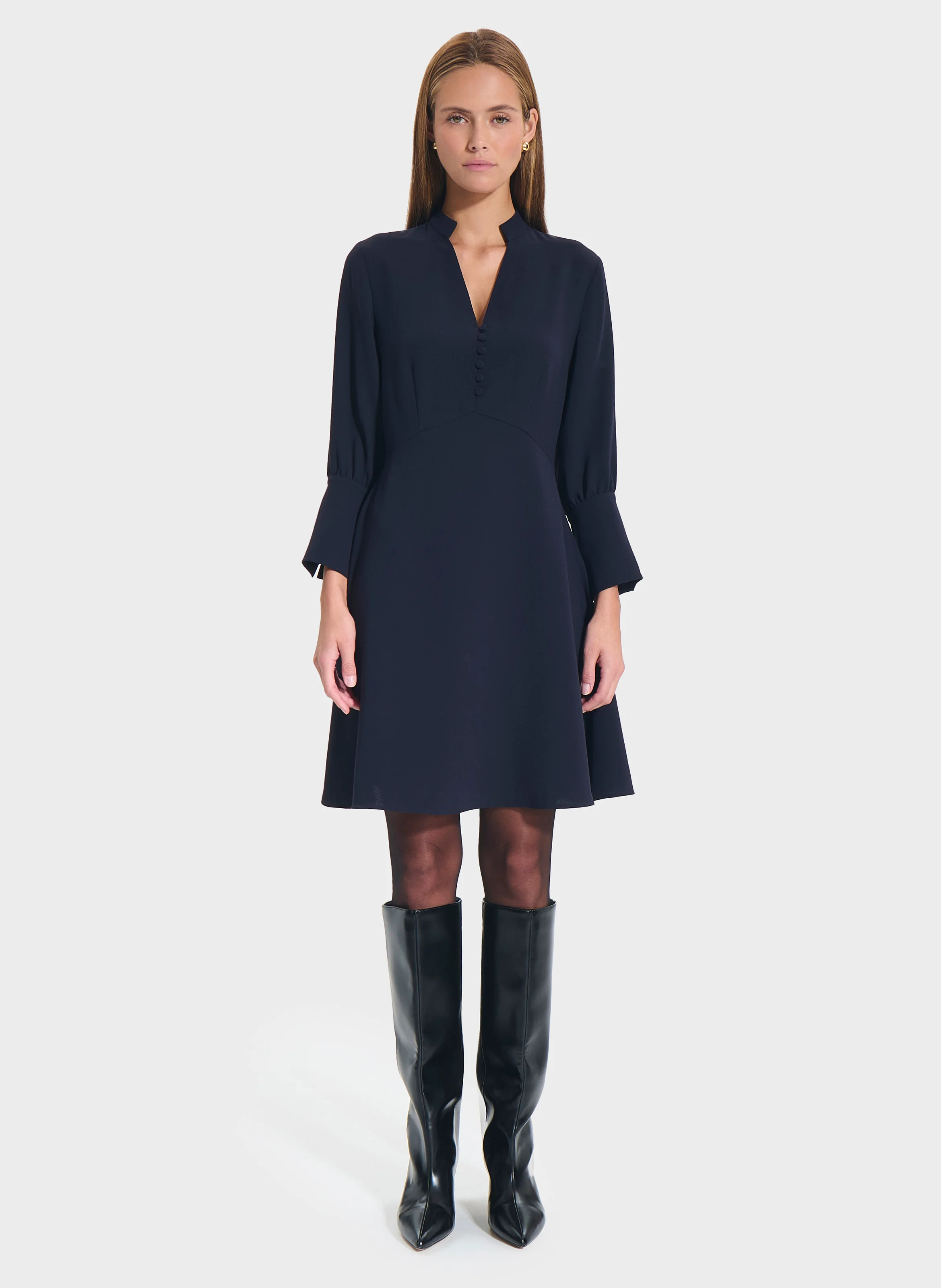 ROSALINDA - Robe courte col V | Bleu