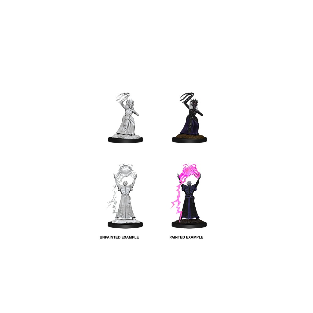D&D Nolzur's Marvelous Unpainted Miniatures: Drow Mage & Drow Priestess