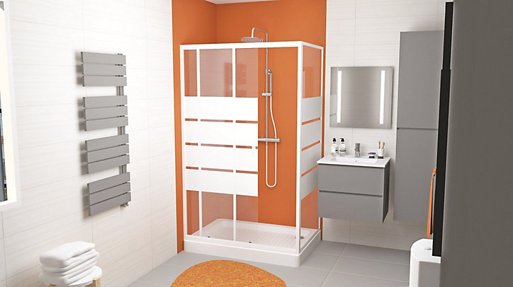 Receveur de douche 70 x 120 x 10 cm, blanc brillant, Ondée Cera