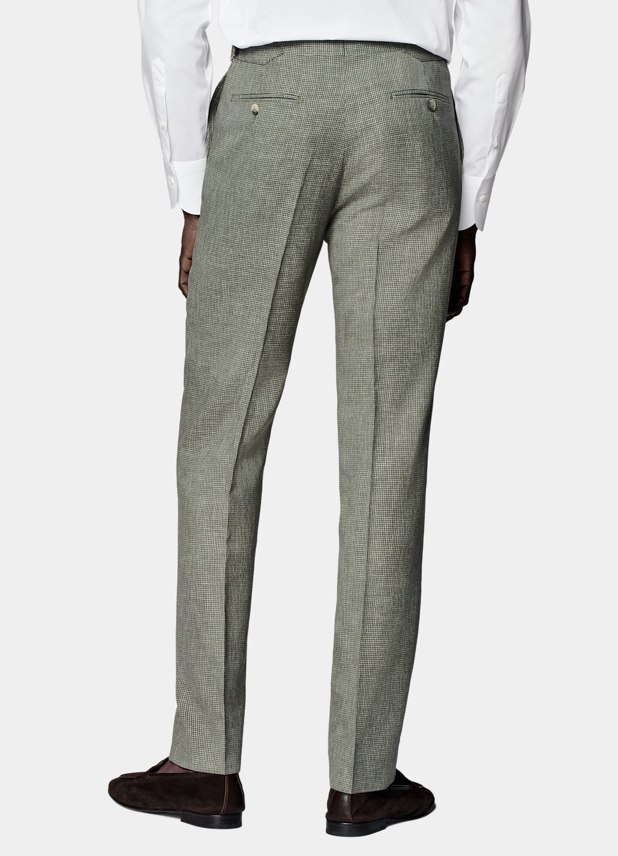 Costume Perennial Havana coupe Tailored vert moyen pied-de-poule