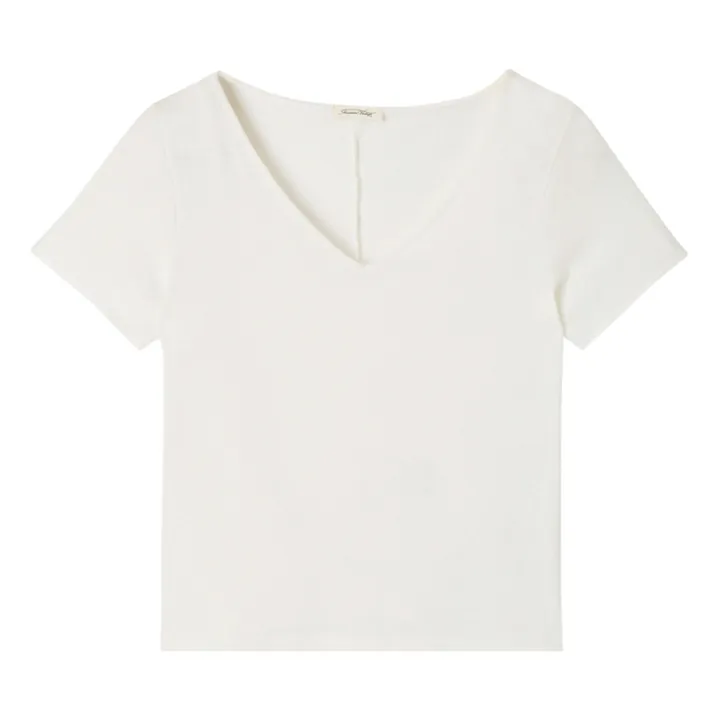 American Vintage T-shirt Col V Aksun | Blanc