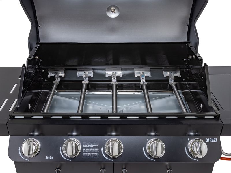 STRUCT Gasgrill Austin 5B Mobiler Gasgrill mit 5 Brennern und einer Seitenkochstelle