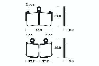 Plaquettes de freins Tecnium Performance métal fritté - MF369
