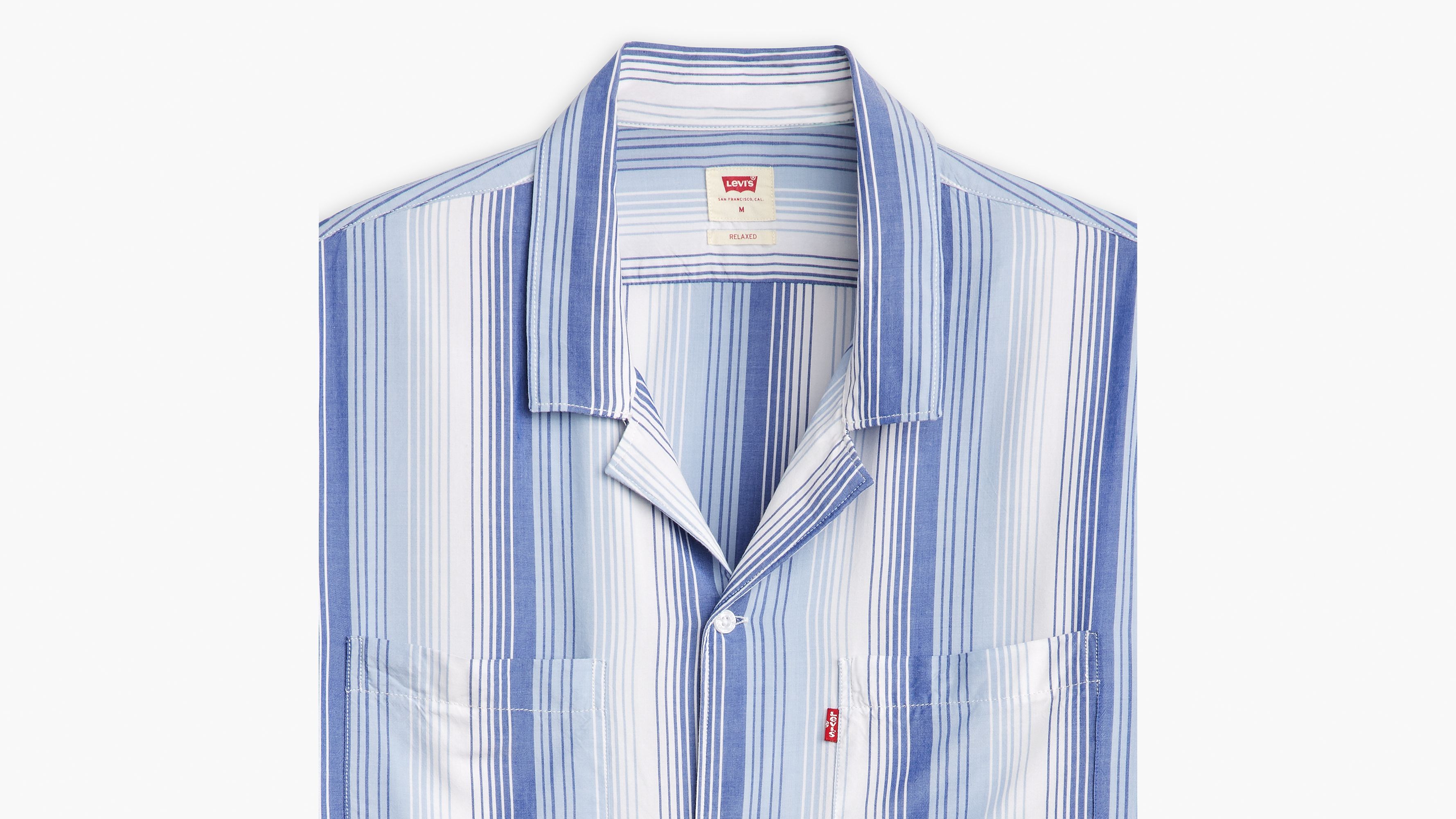 Classic Camp Shirt - Walker Stripe True Blue - Bleu