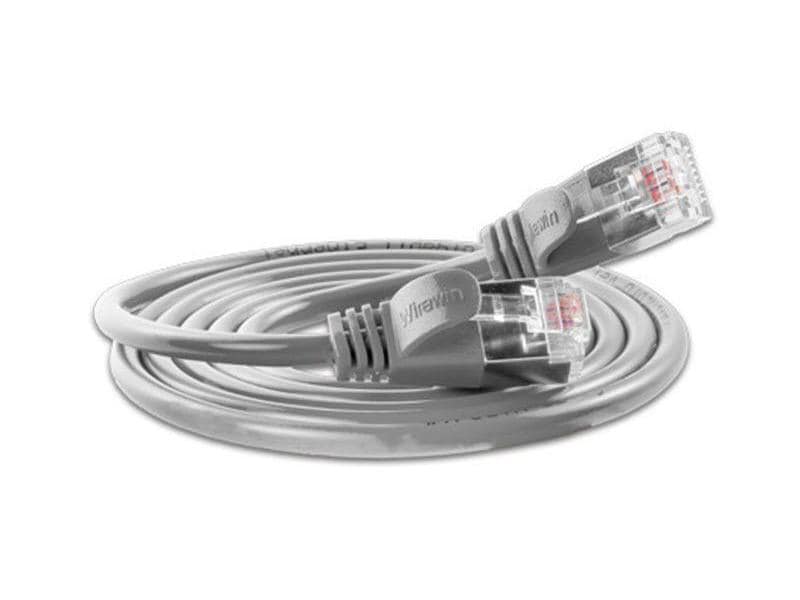 SLIM Slimpatchkabel RJ-45 - RJ-45, Cat 6, U/FTP, 1 m, Grau Geschirmtes Cat 6 Twisted-Pair-Kabel (U/FTP) mit Klinkenschutz