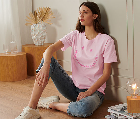 T-Shirt mit Statement-Print