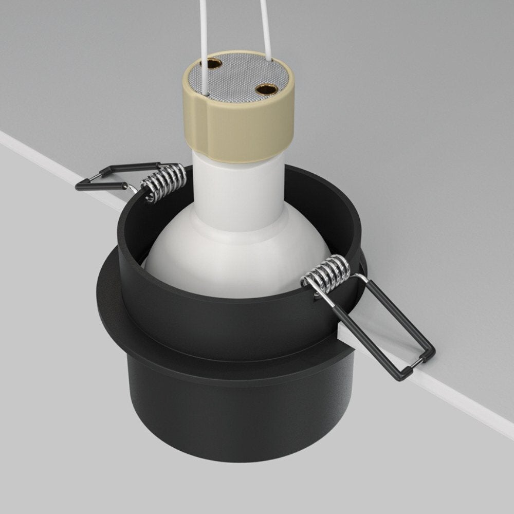 Reif inbouw plafondspot in zwart GU10 55mm