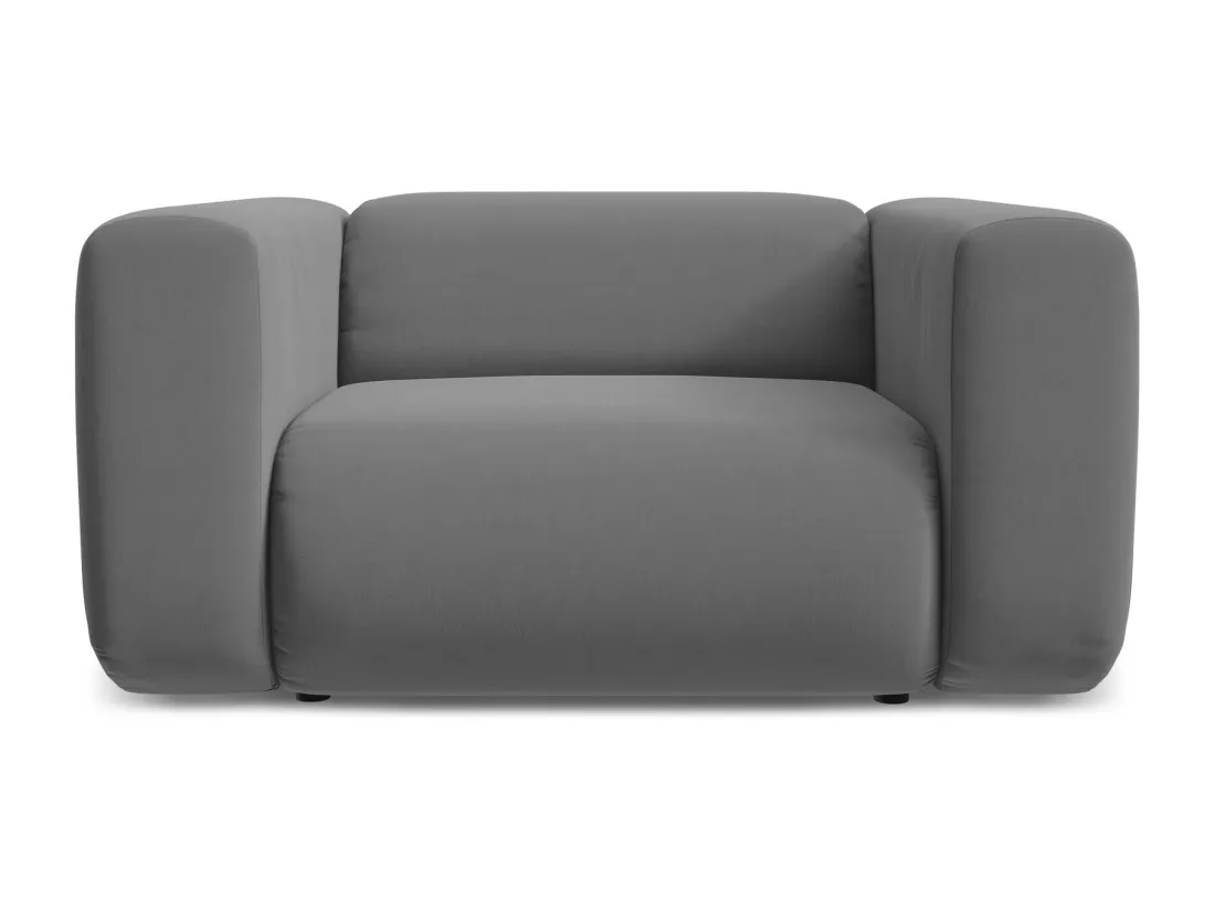 Fauteuil en velours - gris - EKAHI