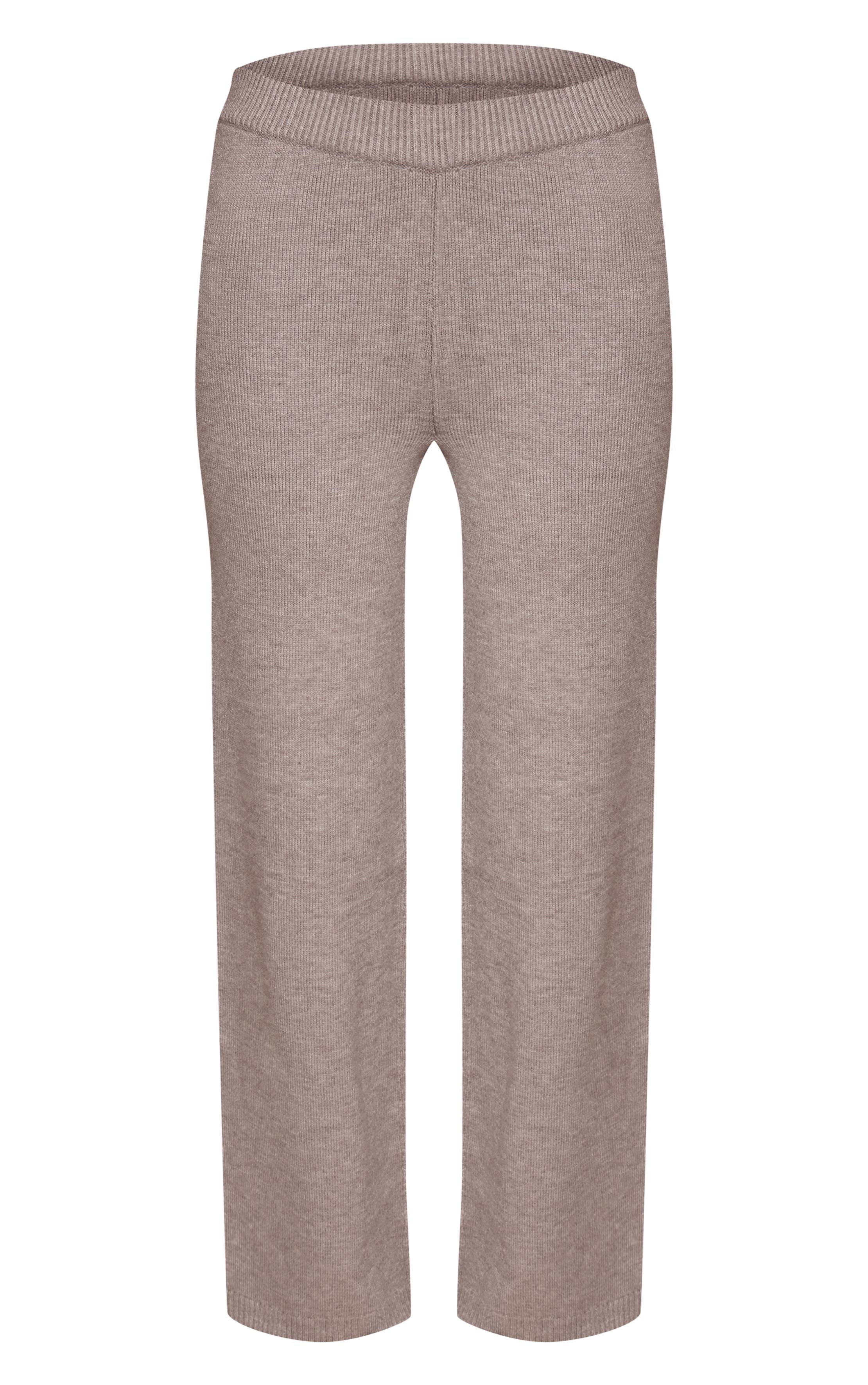 Gris Pantalon Large En Maille