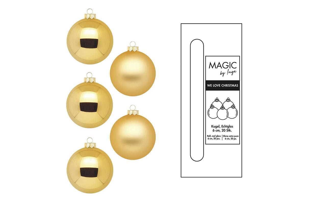 Weihnachtskugel Inkagold Ø 6 cm 20 StückChristbaumkugeln Goldtöne