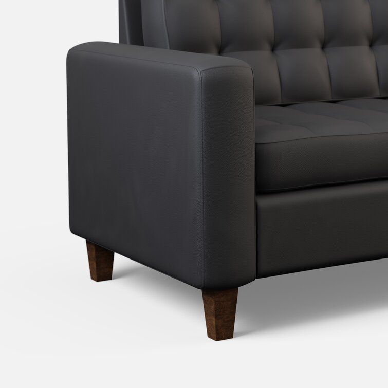 Milton 76&rdquo; Vegan Leather Square Arm Sofa