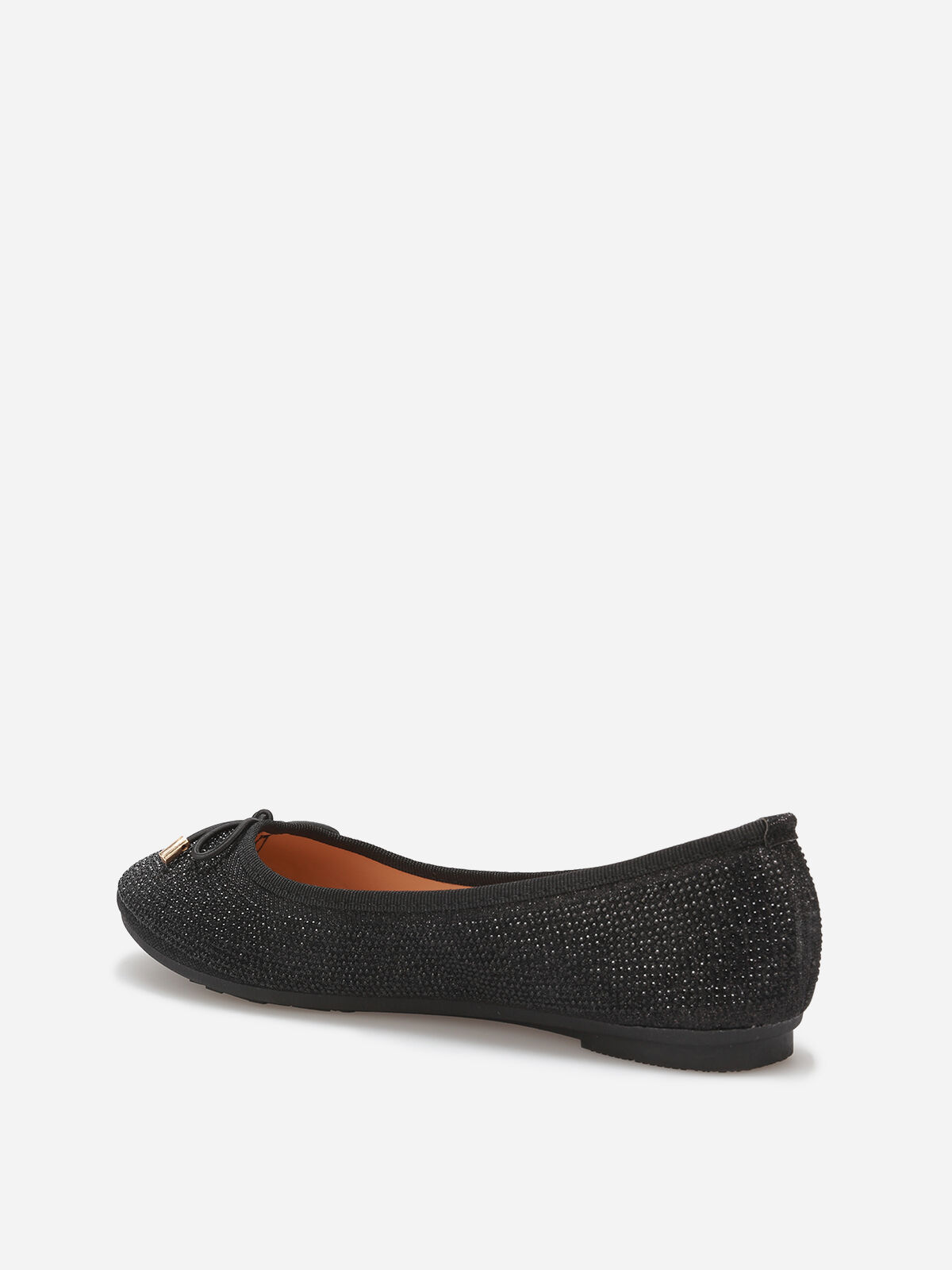 Ballerines à strass et nœud- Noir