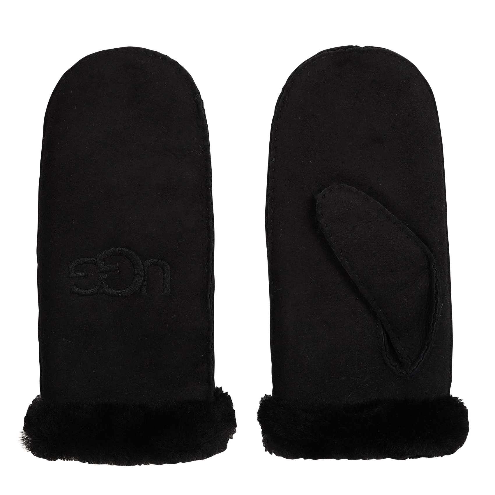 SHEEPSKIN EMBROIDER - Gants brodés en peau de mouton | Noir