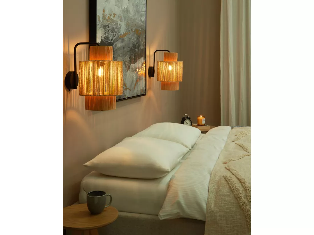 Lot de 2 lampes murales JAMMA Osier Naturel