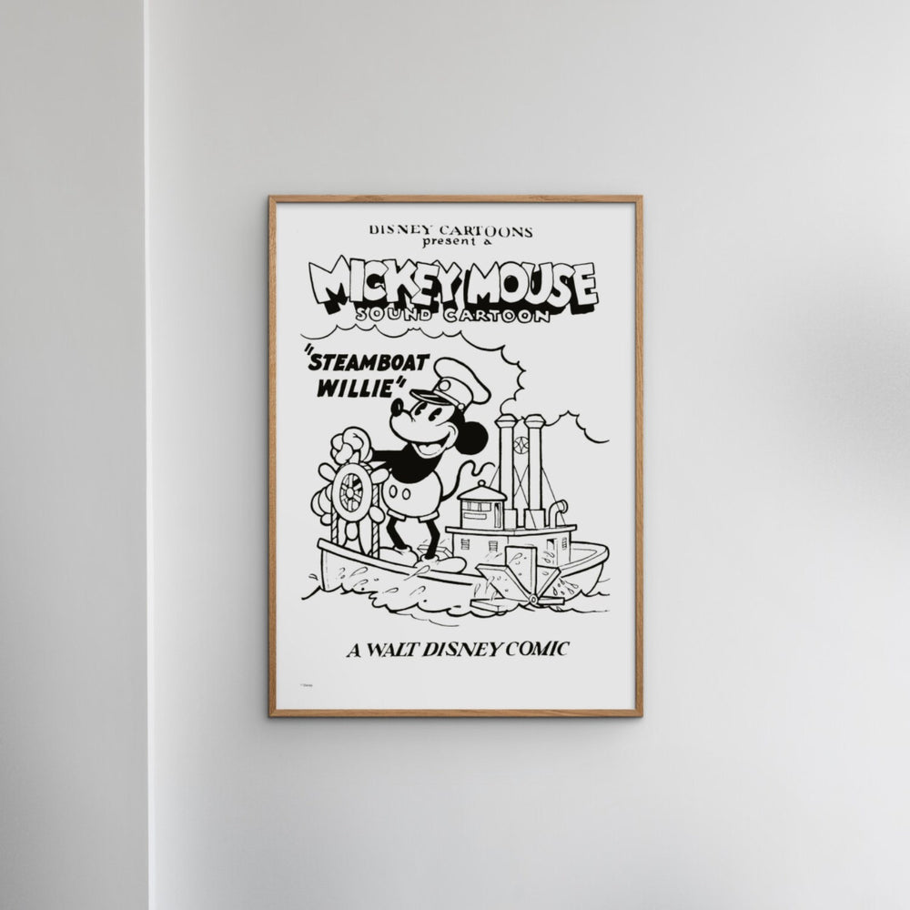 Køb Poster & Frame Disney - Steamboat Willie