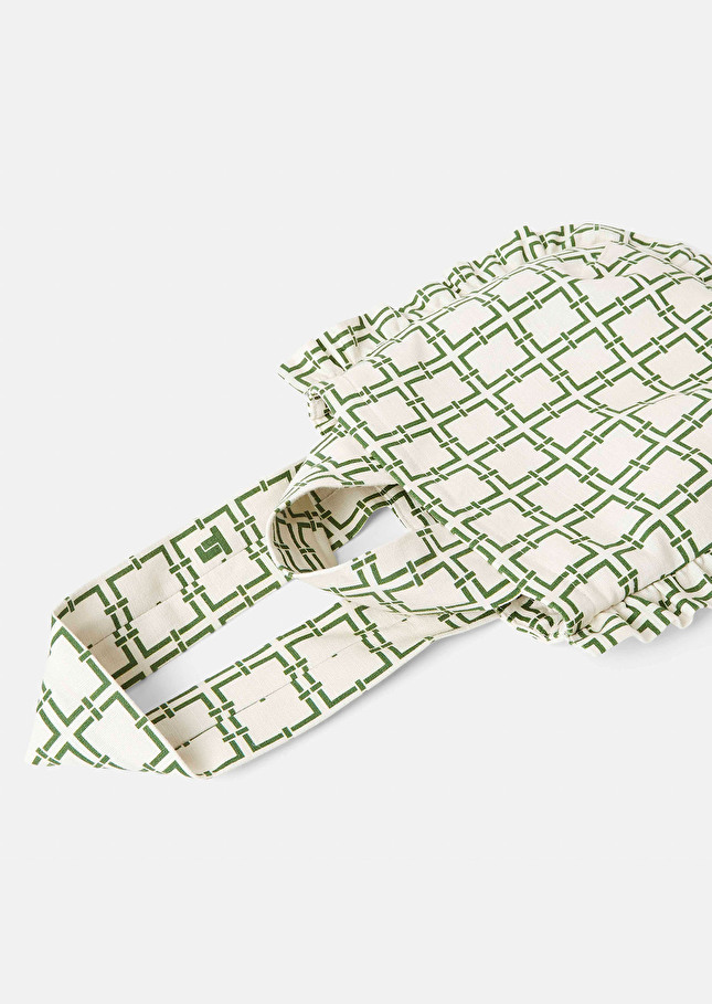 Sac Soledadécru à motif graphique vert