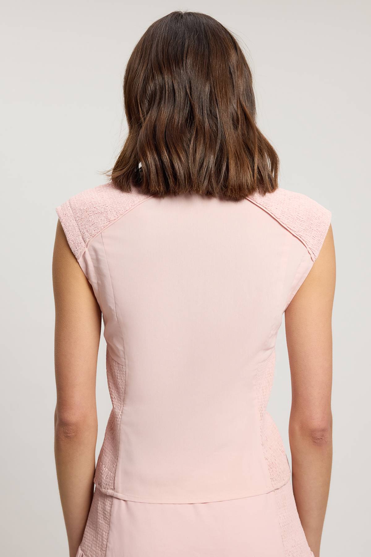 KarenMillen Haut Tissé À Col Froncé