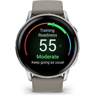 Montre connectée Garmin Venu 4 noir et silver - bracelet silicone gris - 45mm