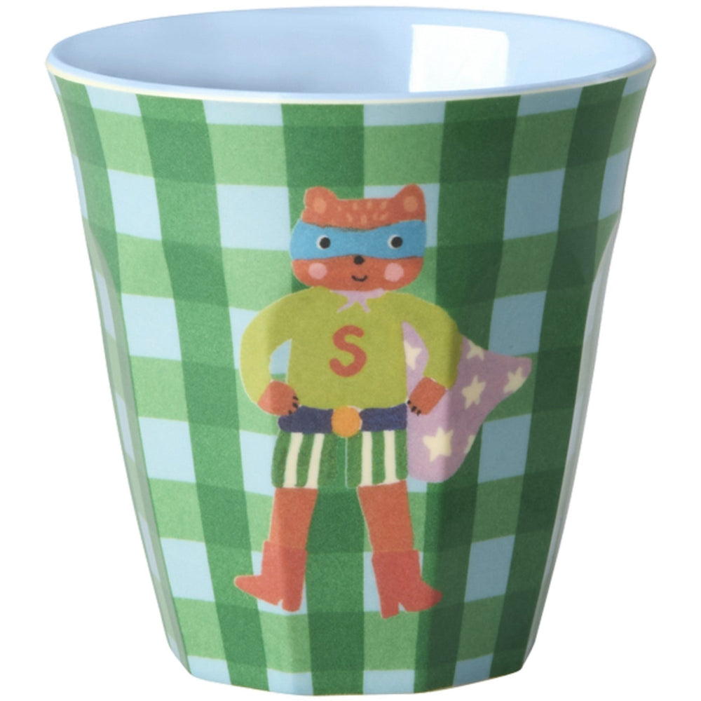 Køb Rice Melamin Kids Kop Med Hero Print - Green - Small - 6 Pak - 160 Ml