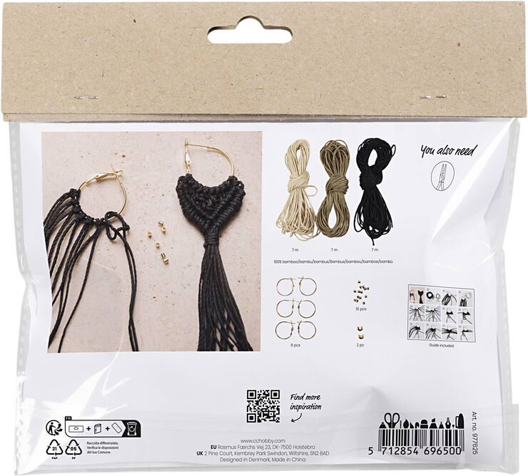 Creativ Company Mini DIY Kit Macramé, Øreringe