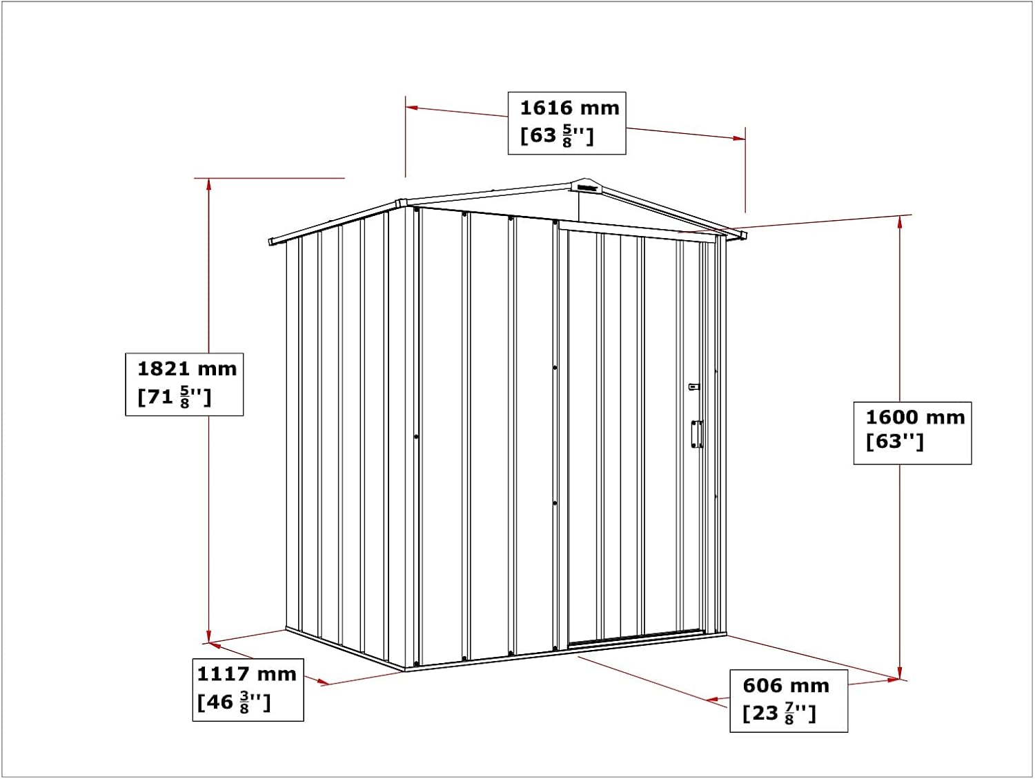 Duramax ECO 5 x 4 (1.56 m²) Metallgerätehaus, feuerverzinktes Metall gerätehaus - Geräteschuppen, verstärkte Dachkonstruktion, wartungsfreier und wetterfester Metallschuppen, Anthrazit