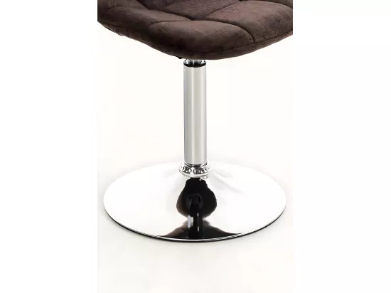 Chaise de bureau - Tissu & Métal chromé - Marron - Emil